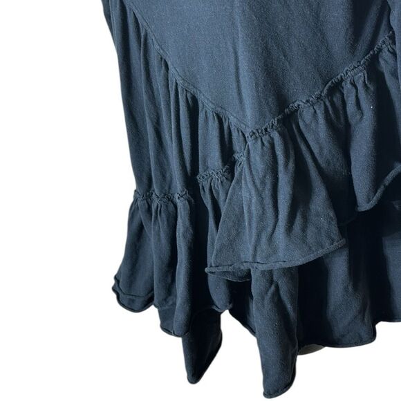 Free people beach oversized Lagenlook tiered ruffle long sleeve black xs - Picture 3 of 5